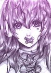  covering_mouth gradient megurine_luka monochrome soramayu traditional_media vocaloid 
