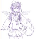  contemporary hat lord_tenma monochrome roadksa sketch smile solo tokin_hat touhou wings 