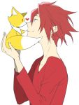  fox heart holding male prez_(star_driver) red_hair red_shirt redhead short_hair smile star_driver tsunashi_takuto yuzumame 