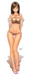  breasts cleavage karanak legs navel panties simple_background skindentation swimsuit thigh_gap underwear wide_hips 