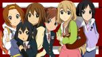  bag black_hair blonde_hair blue_eyes brown_eyes brown_hair diploma dragen_li graduation hirasawa_ui hirasawa_yui jacket k-on! kotobuki_tsumugi long_hair nakano_azusa ponytail school_uniform short_hair tainaka_ritsu v 