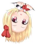  bow gap hair_bow hanging lowres red_eyes rumia tec touhou upside-down 