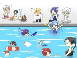  bluebell byakuran camera chrome_dokuro gamma gokudera_hayato i-pin katekyo_hitman_reborn kozato_enma pool reborn rokudo_mukuro sawada_tsunayoshi suzuki_adelheid swimming swimsuit 