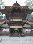  east_asian_architecture highres mirror no_humans scenery shide shrine stairs tree venusgenetrix 