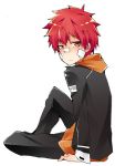  bandages frown katekyo_hitman_reborn kozato_enma red_eyes redhead sitting 