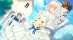   chimaro flower game_cg green_eyes kisaragi_gold_star nitta_ichika suit wedding_dress  