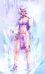  bow_(artist) bow_(bhp) bracelet breasts cave cleavage giggi gigginox giginebura high_heels highres ice jewelry loincloth midriff monster_girl monster_hunter monster_hunter_3 monster_hunter_portable_3rd navel personification pink_eyes shoes short_hair white_hair 