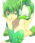  backpack bag boots boy green_eyes green_hair headphones male ryuto ryuuto_(vocaloid) shorts tyuraba vocaloid 