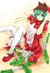  bowtie cosplay dress green_eyes green_hair grimm's_fairy_tales hatsune_miku little_red_riding_hood little_red_riding_hood_(character) little_red_riding_hood_(cosplay) little_red_riding_hood_(grimm) mary_janes project_diva project_diva_2nd shoes sitting solo spring_onion thigh-highs thighhighs vocaloid yingson 