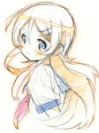  blonde_hair blue_eyes blush colored_pencil colored_pencil_(medium) face graphite_(medium) kousaka_kirino long_hair midori_kouichi ore_no_imouto_ga_konna_ni_kawaii_wake_ga_nai pencil production_art school_uniform serafuku sketch smile traditional_media 