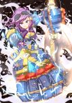  1girl axe blue_eyes goggles league_of_legends mushiboy pink_hair shoulder_pads smirk vi_(league_of_legends) weapon 