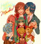  bow child family flower happy hatsune_miku higure_machiko kagamine_len kagamine_rin kaito kiss megurine_luka meiko vocaloid young 