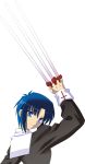  blue_eyes blue_hair breasts ciel cross melty_blood nun short_hair sword tsukihime type-moon weapon 