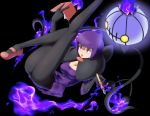  black_legwear bob_cut book breasts chandelure cleavage fire flame fountain_pen glasses gloves long_legs majin_(artist) open_mouth panties panties_under_pantyhose pantyhose pen pokemon pokemon_(game) pokemon_black_and_white pokemon_bw purple_fire purple_hair shikimi_(pokemon) short_hair simple_background skirt_around_belly skirt_lift thighs tights upskirt violet_eyes 