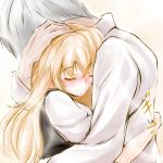  blonde_hair blush closed_eyes couple faceless faceless_male hand_on_head happy hug k2isu kirisame_marisa long_hair love silver_hair smile solo touhou 