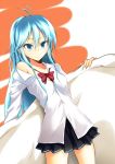  blue_hair bow denpa_onna_to_seishun_otoko long_hair natuki_touji skirt smile touwa_erio 