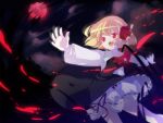  amo blonde_hair bloomers hair_ribbon outstretched_arms red_eyes ribbon rumia short_hair solo spread_arms touhou 