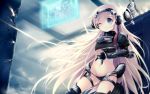  display highres kazakura long_hair mecha_musume midriff navel original panties pink_hair solo underwear very_long_hair wallpaper wink 