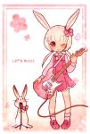  bow bunny bunny_ears guitar instrument music original rabbit rabbit_ears shinryo_rei shinryou_rei solo 