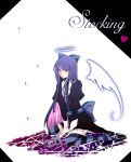  heart panty_&amp;_stocking_with_garterbelt solo stocking_(character) stocking_(psg) striped striped_legwear striped_thighhighs thigh-highs thighhighs toudou_(dolce) wings 