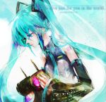  aqua_eyes aqua_hair detached_sleeves engrish hatsune_miku headphones long_hair necktie nekoif ranguage solo twintails very_long_hair vocaloid 