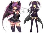  boots demon_girl detached_sleeves duji_amo horns long_hair original purple_hair thigh-highs thigh_boots thighhighs twintails wings yellow_eyes zettai_ryouiki 