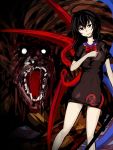  bad_id black_eyes black_hair highres houjuu_nue monster nue short_hair solo touhou wings yagi_(sinnsyou) 