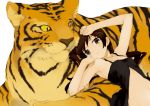  armpits bad_id kusano_houki lying original solo tiger 