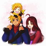  beard beniichigo blonde_hair blue_eyes facial_hair family father_and_son golden_sun golden_sun:_dark_dawn husband_and_wife jasmine_(golden_sun) long_hair mother_and_son muuto_(golden_sun) red_eyes red_hair redhead robin_(golden_sun) 