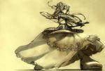  dress frills long_hair looking_back original solo sword twintails weapon xyh 