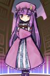  :&lt; bad_id book crescent hat jingai_modoki long_hair patchouli_knowledge purple_eyes purple_hair solo touhou violet_eyes 