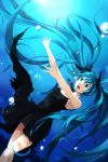  aqua_hair dress hatsune_miku highres milcho shinkai_shoujo_(vocaloid) twintails underwater vocaloid 