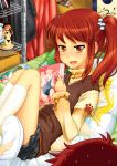  brown_eyes dakimakura_(object) figure imouto original pillow reading red_hair redhead side_ponytail twintails 