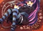  blera cuffs handcuffs panty_&amp;_stocking_with_garterbelt solo stocking_(character) stocking_(psg) striped striped_legwear striped_thighhighs thigh-highs thighhighs 