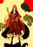  boots cape character_request emeraldas hekemori long_hair orange_hair queen_emeraldas very_long_hair 