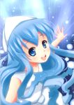  bad_id blue_eyes blue_hair dress hat ikamusume loli long_hair shinryaku!_ikamusume solo tentacle_hair torotoro 