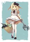  animal_ears bad_id basket blonde_hair bow crowbar green_eyes hairband hebino_(snake_nest) jpeg_artifacts legs mary_janes open_mouth original oversized_object pigeon-toed pigeon_toed shoes short_hair solo standing teeth thigh-highs thighhighs tools white_legwear white_thighhighs wrench 