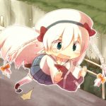  ar_tonelico_i blue_eyes braid chibi clumsy gust hat long_hair lowres school_uniform serafuku shurelia teardrop tears thigh-highs thighhighs tripping twin_braids very_long_hair white_hair white_legwear white_thighhighs yasai 