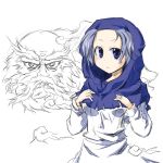  aruha blue_eyes blue_hair hood kumoi_ichirin pixiv_manga_sample short_hair touhou unzan yuuhi_aruha 