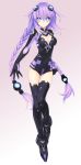  black_thighhighs blue_eyes bodysuit braid breasts choujigen_game_neptune cleavage cleavage_cutout hair_ornament idea_factory long_hair official_art purple_hair purple_heart solo source_request symbol-shaped_pupils thigh-highs thighhighs tsunako twin_braids 