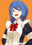  blue_hair bow copyright_request face hama2224 maid simple_background smile solo 
