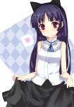  animal_ears bare_shoulders black_hair blush gokou_ruri long_hair mole ore_no_imouto_ga_konna_ni_kawaii_wake_ga_nai red_eyes skirt skirt_lift smile solo yukityasoba 