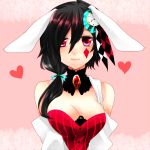  bad_id bunny_ears checkered choker heart original rabbit_ears red_eyes solo yutazou 