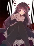  bad_id bat black_hair crossed_legs dress feet gokou_ruri gothic_lolita legs lolita_fashion long_hair ore_no_imouto_ga_konna_ni_kawaii_wake_ga_nai pantyhose purple_eyes sakiyo_cake sitting violet_eyes 