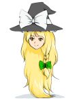  blonde_hair brown_eyes hair_ribbon hat head kirisame_marisa long_hair misopanne parody ribbon solo tomak touhou 