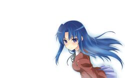  blue_eyes blue_hair kawashima_ami long_hair seifuku toradora toradora! white 