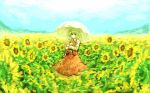  flower green_hair highres hima_(mizu_ni_tsuyoi) himajin_tohakagiranai kazami_yuuka long_skirt skirt skirt_set sunflower touhou umbrella youkai 