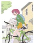  banzai_nekomimi bicycle highres hinomoto_hikari pink_hair school_uniform short_hair tokimeki_memorial tokimeki_memorial_2 