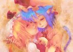  animal_ears buutan cat_ears cat_tail cheek-to-cheek cheek_to_cheek flandre_scarlet kemonomimi_mode multiple_girls remilia_scarlet siblings sisters tail touhou 