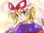  blonde_hair blush flx hair_up hat japanese_clothes popsicle purple_eyes solo tongue touhou yakumo_yukari 